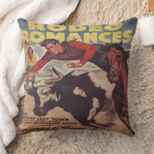 Western Rodeo Cowboy Stier Wrestling Rodeo Romanze Kissen