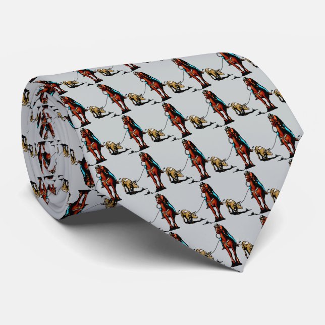 Western Rodeo Cowboy Team Roping Men's Necktie Krawatte (Gerollt)