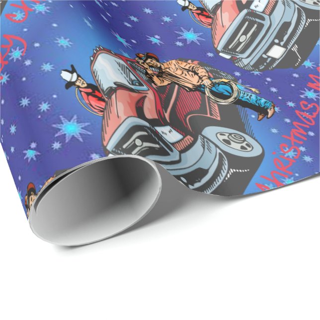 Western-Rodeo-Cowboy-Weihnachtsgeschenk Geschenkpapier (Rolleneckpunkt)