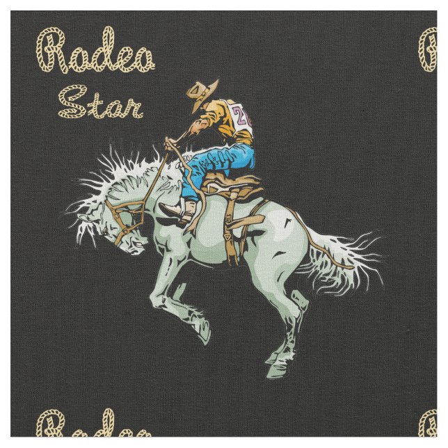 Western-Rodeo-Cowboybronc-Reiter-Gewebe Stoff (Nahaufnahme)