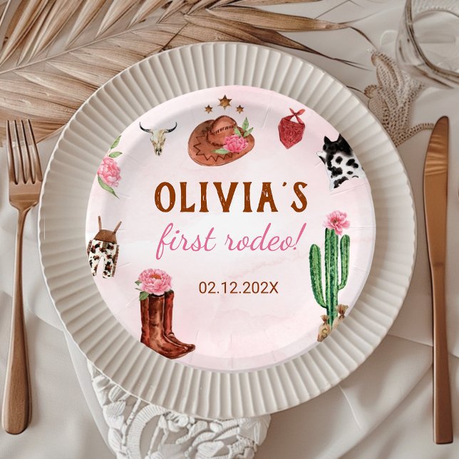 Western Rodeo Cowgirl Birthday Pappteller (Von Creator hochgeladen)