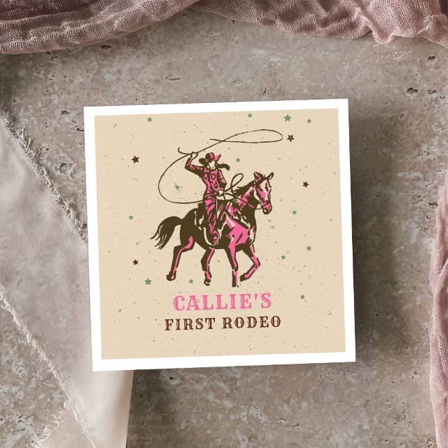 Western Rodeo Cowgirl Birthday Serviette (Von Creator hochgeladen)