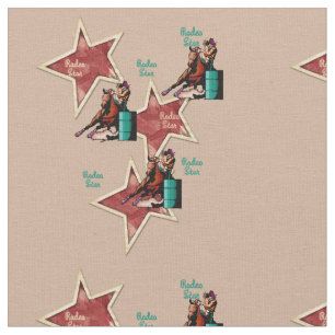 Western-Rodeo-Cowgirl-Fass-Laufen Stoff