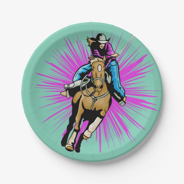Western Rodeo Cowgirl Party Paper Teller (Vorderseite)