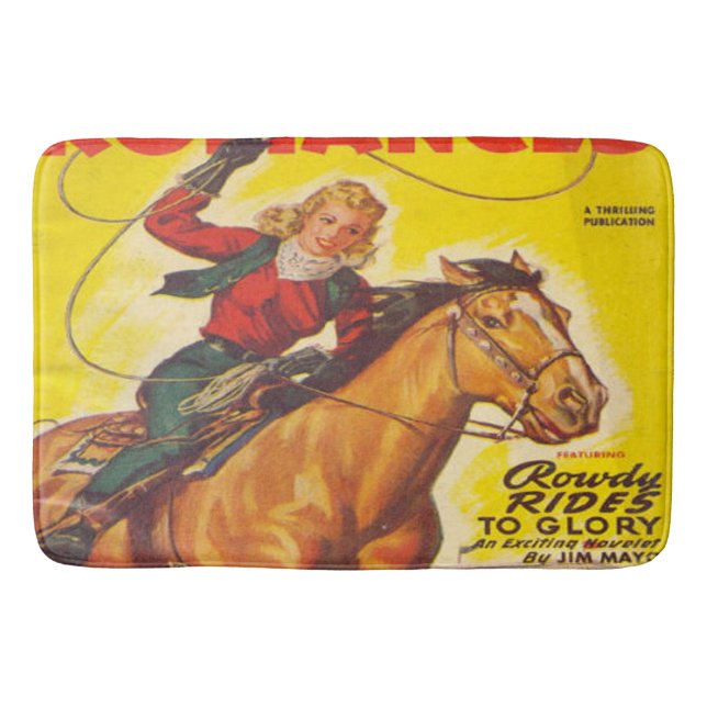 Western Rodeo Cowgirl Roping Rodeo Romance Badematte (Vorderseite)