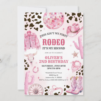 Western Rodeo Cowgirl Second Rodeo 2nd Birthday Einladung