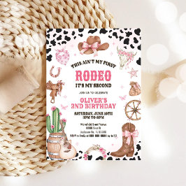 Western Rodeo Cowgirl Zweites Rodeo 2. Geburtstag Einladung