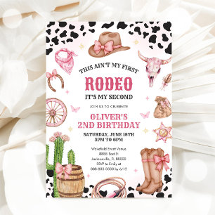 Western Rodeo Cowgirl Zweites Rodeo 2. Geburtstag Einladung