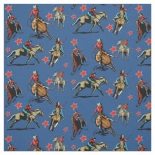 Western-Rodeo-Cowgirls-Reitpferdeentwurfs-Gewebe Stoff