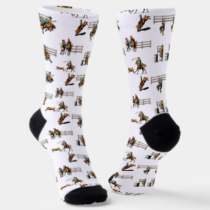 Western Rodeo Event Scene Cowboy Cowgirls Pferde Socken