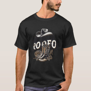 Western-Rodeo-Grafik, Cowboystiefel, Hut, Western T-Shirt