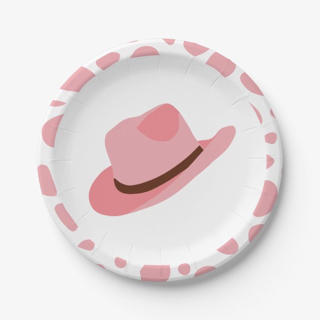 Western Rodeo Pink Cowgirl Geburtstag Pappteller (Vorderseite)