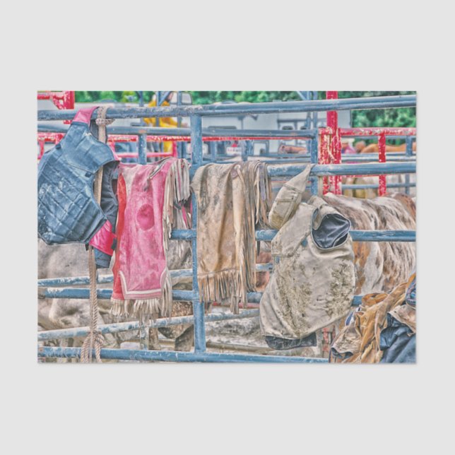 Western Rodeo Rustic Country Bulle Cow Seidenpapier (Vorderseite)