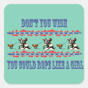 Western Rodeo Stickers Calf Roping