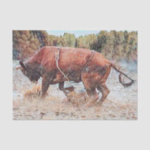 Western Rodeo Stier Land Cowboy Vintage Rustikal Seidenpapier