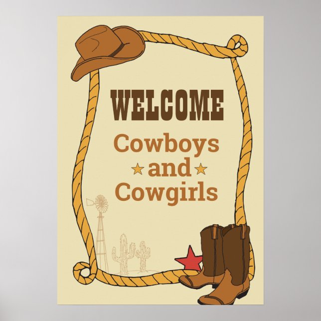 Western Rodeo Themenwoche Party 1. Rodeo Geburtsta Poster (Vorne)
