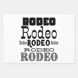 Western Rodeo-Typografie Geschenkpapier Set