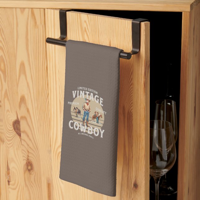 Western Rodeo Vintag Cowboy Geschirrtuch (Drittel gefaltet)