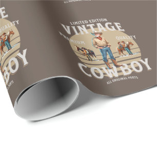 Western Rodeo Vintage Cowboy Geschenkpapier