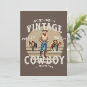 Western Rodeo Vintage Cowboy-Party-Einladung Karte