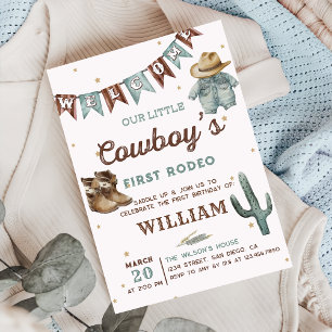 Western Rodeo Wild West Cowboy Birthday Party Einladung