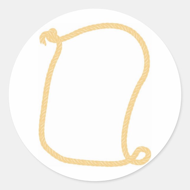 Western-Rope-Rahmen Runder Aufkleber (Vorderseite)
