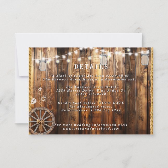 Western Rope Wagon Wheel Mason Jar Leuchten Detail (Vorderseite)