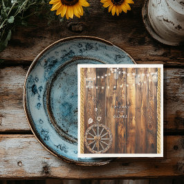 Western Rope Wagon Wheel Mason Jar Lights Serviette