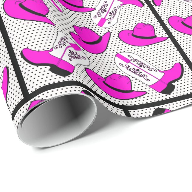 Western-rosa Cowboystiefel eine Geschenkpapier (Rolleneckpunkt)