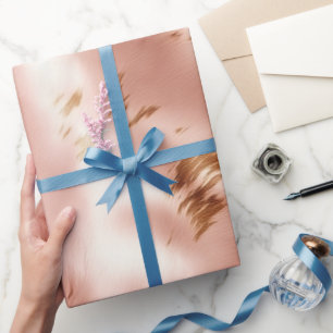 Western Rosa Imitat Weichtes Brautparty Geschenkpapier