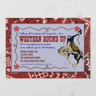 Western runden oben Party Einladung