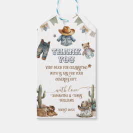 Western Rustic Boho Kleine Cowboy Babydusche Geschenkanhänger