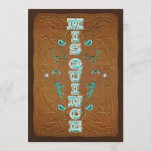 Western Rustic Braun & Türkis MIS QUINCE 15 Einladung