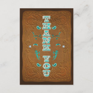 Western Rustic Braunes Leder Aussehen DANKE Karte