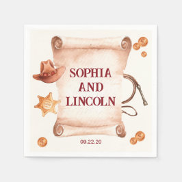 Western Rustic Brown Wedding Serviette