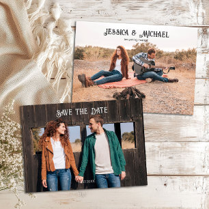 Western Rustikale Foto Hochzeit Save The Date
