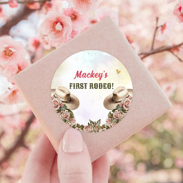 Western Rustikale Geburtstagsparty Runder Aufkleber