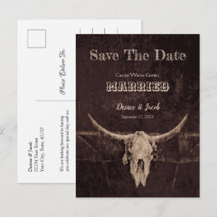 Western Rustikale Hochzeit Save the Date Vintag Postkarte