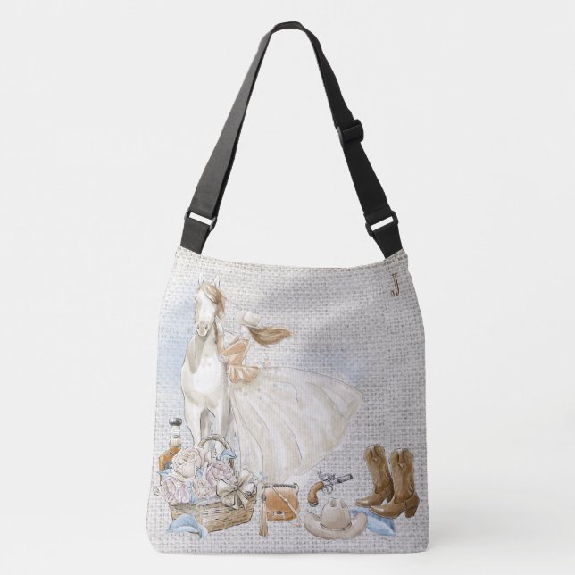 *~* Western Rustikale Pferdewoman Florengüter Hut Tragetaschen Mit Langen Trägern (Vorderseite)