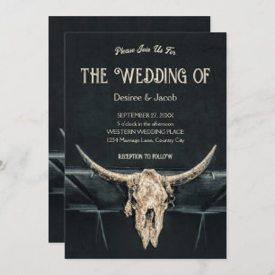 Western Rustikaler Beige Grauer Bulldogge Einladung