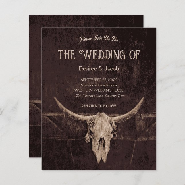 Western Rustikaler Brauner Bulldogge (Vorne/Hinten)