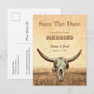 Western Rustikales Beige Save the Date Postkarte