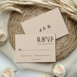 Western Rustikales Kraftpapier RSVP Karte