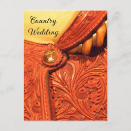 Western Saddle Country Hochzeit Save the Date Ankündigungspostkarte