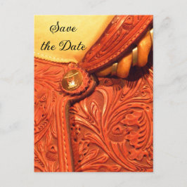 Western Saddle Country Hochzeit Save the Date Ankündigungspostkarte