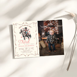 Western Saddle Up for Our Girl's 3. Geburtstag Einladung