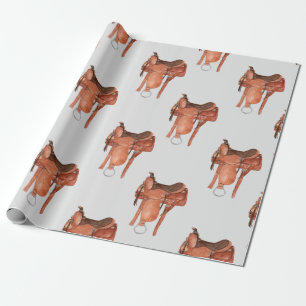 Western Saddles Pattern Geschenkpapier
