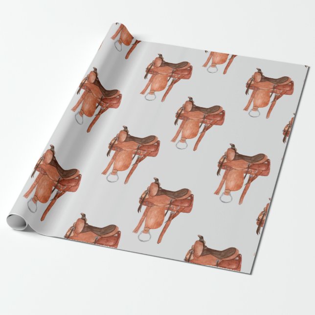 Western Saddles Pattern Geschenkpapier (Ungerollt)