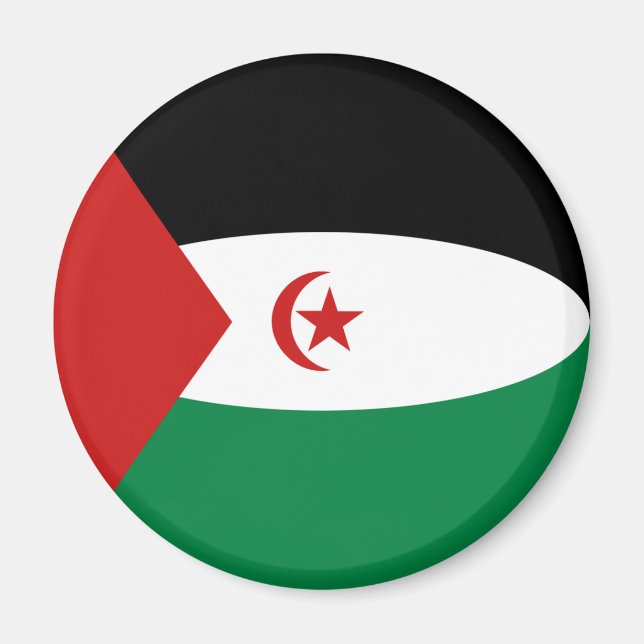 Western Sahara Fisheye Flag Magnet (Vorne)