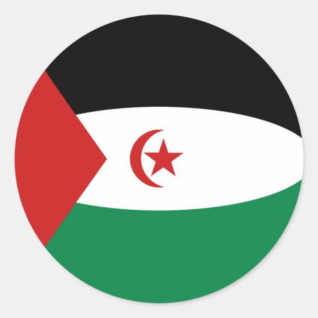 Western Sahara Fisheye Flag Sticker (Vorderseite)